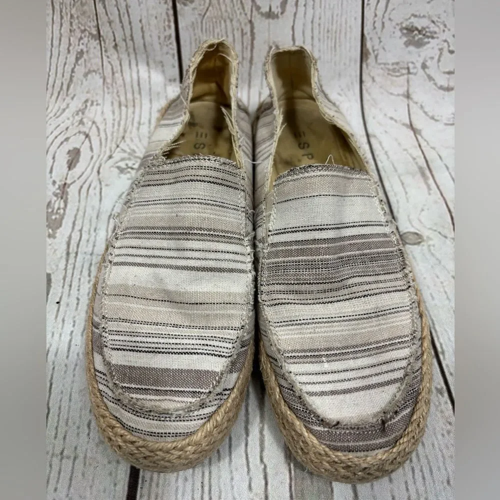 Espirit Women's Noella Espadrille Slip On Taupe Canvas Flats Size 6.5